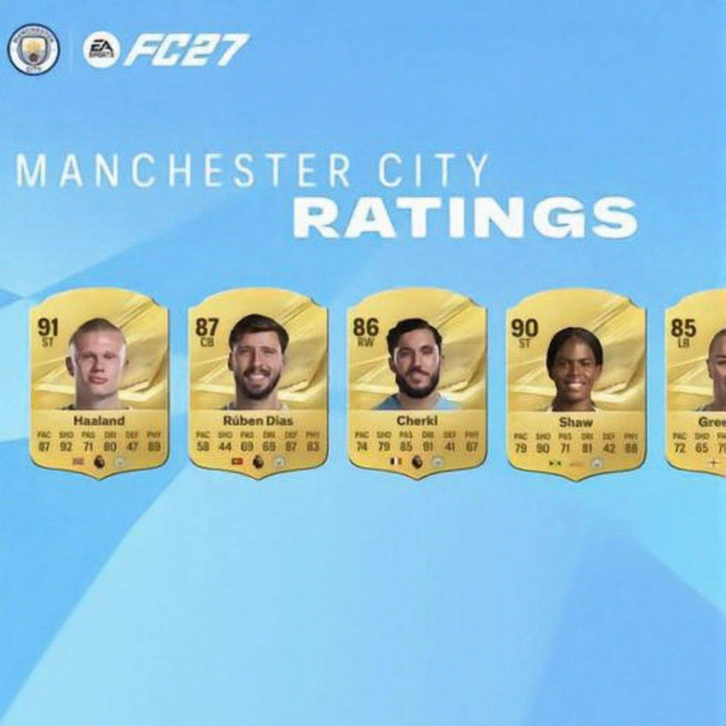 FC27 Ratings: Haaland Leads Manchester City Players with 91 Points