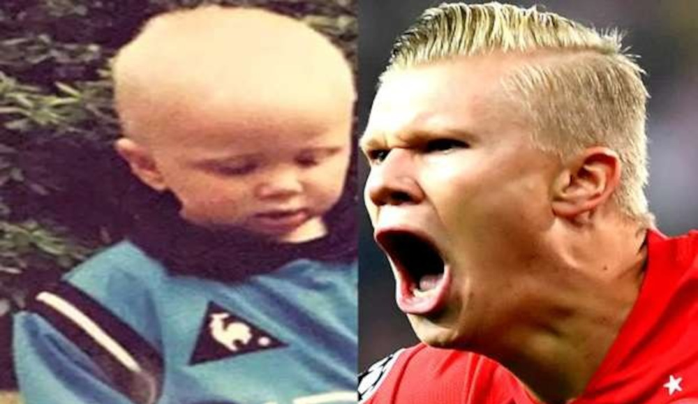 Young Erling Haaland with his father Alf-Inge Haaland
