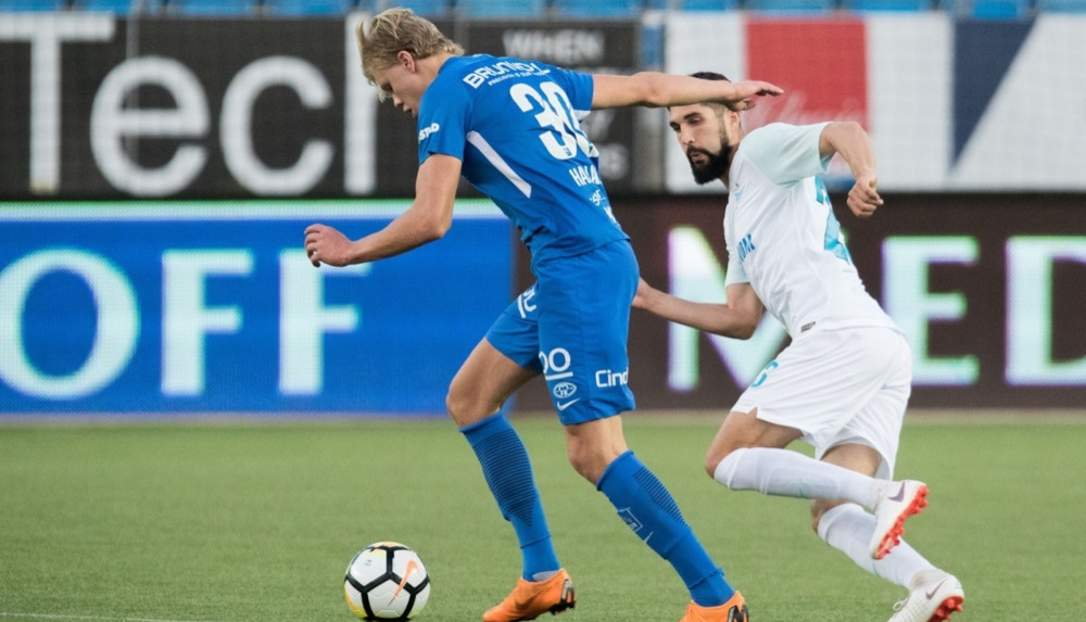 Erling Haaland playing for Molde FK during his early professional career